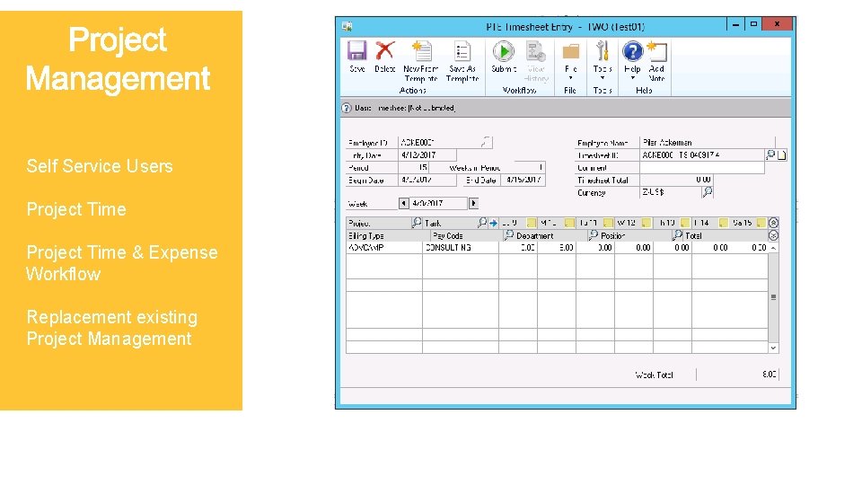 Self Service Users Project Time & Expense Workflow Replacement existing Project Management 