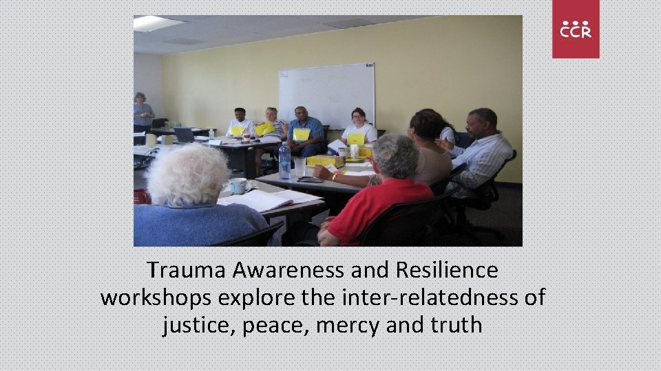 Trauma Awareness and Resilience workshops explore the inter-relatedness of justice, peace, mercy and truth