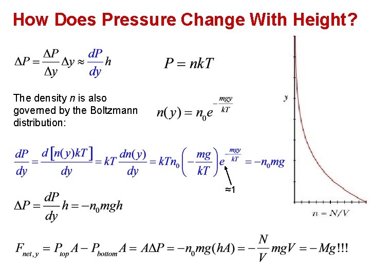 How Does Pressure Change With Height? The density n is also governed by the