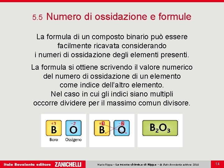 5. 5 Numero di ossidazione e formule La formula di un composto binario può 5. 5 Numero di ossidazione e formule La formula di un composto binario può