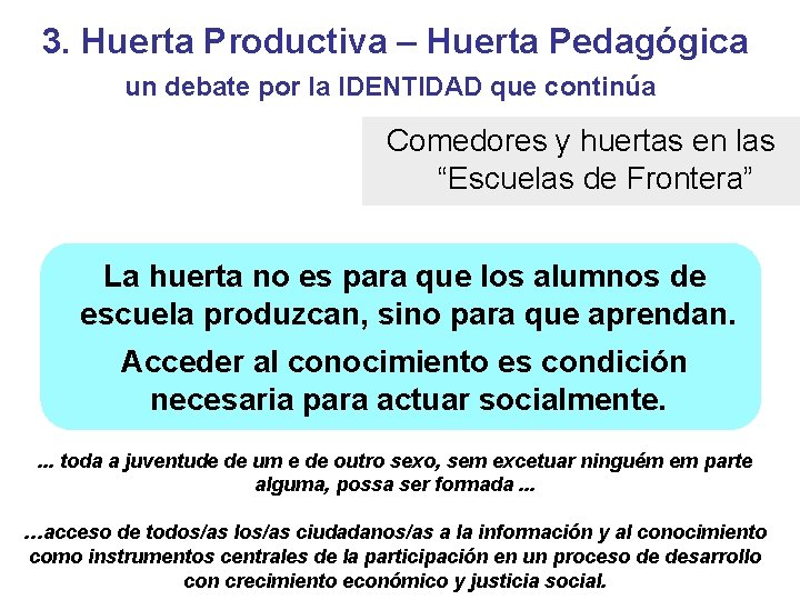 3. Huerta Productiva – Huerta Pedagógica un debate por la IDENTIDAD que continúa Comedores