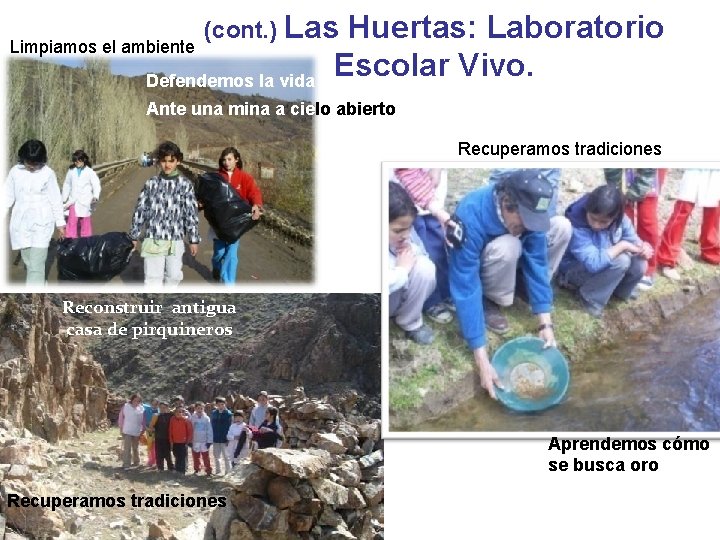 Limpiamos el ambiente (cont. ) Las Defendemos la vida Huertas: Laboratorio Escolar Vivo. Ante