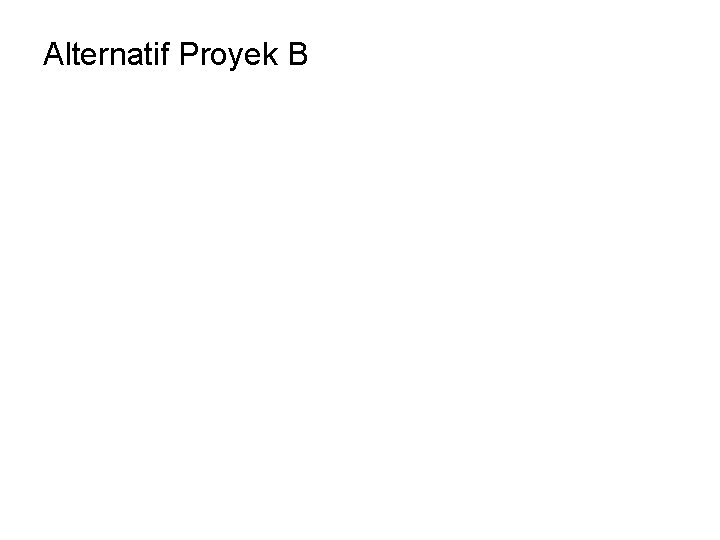 Alternatif Proyek B Alternatif Proyek B
