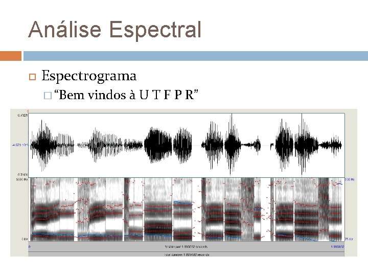 Análise Espectral Espectrograma � “Bem vindos à U T F P R” 