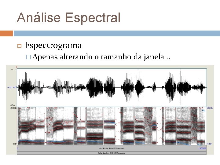 Análise Espectral Espectrograma � Apenas alterando o tamanho da janela. . . 