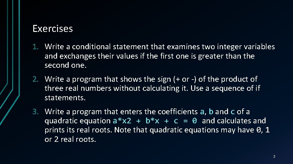 C Basic Syntax Homework Exercises Write C code