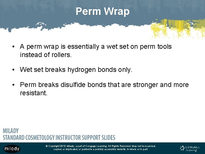 Perm Wrap • A perm wrap is essentially a wet set on perm tools