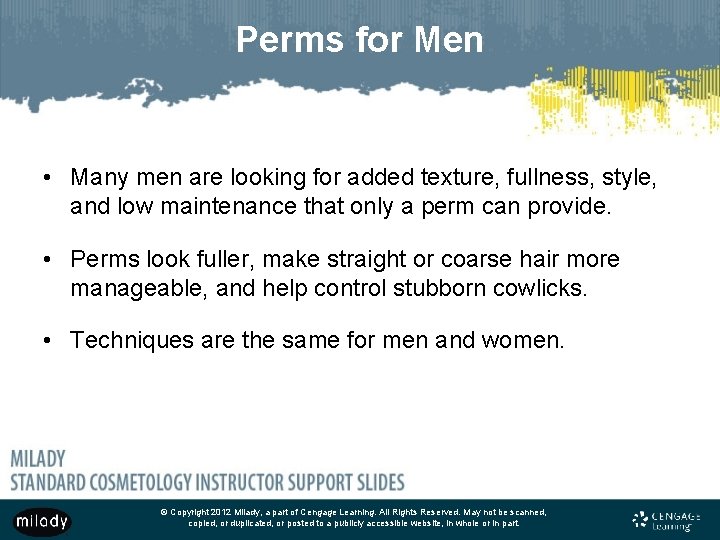 Perms for Men • Many men are looking for added texture, fullness, style, and