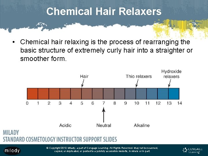 Chemical Hair Relaxers • Chemical hair relaxing is the process of rearranging the basic
