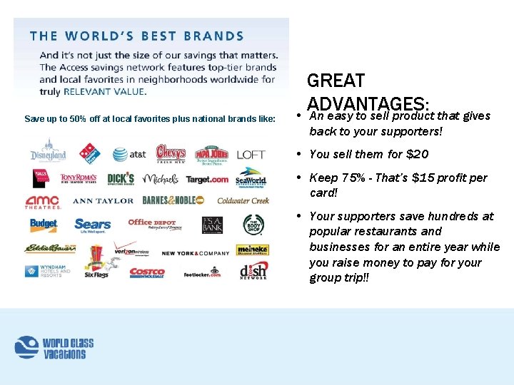 Save up to 50% off at local favorites plus national brands like: GREAT ADVANTAGES: Save up to 50% off at local favorites plus national brands like: GREAT ADVANTAGES: