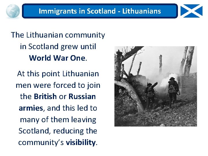 Immigrants in Scotland - Lithuanians The Lithuanian community in Scotland grew until World War