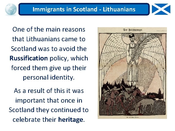 Immigrants in Scotland - Lithuanians One of the main reasons that Lithuanians came to