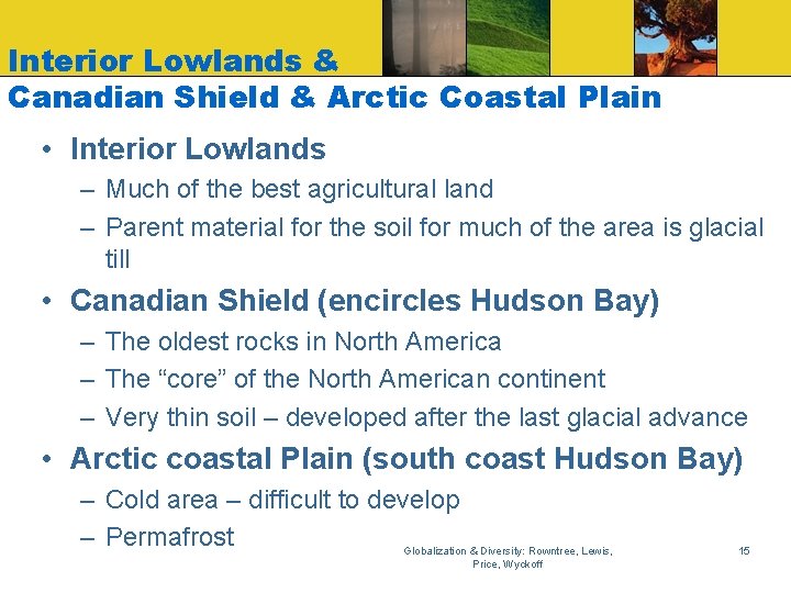Interior Lowlands & Canadian Shield & Arctic Coastal Plain • Interior Lowlands – Much