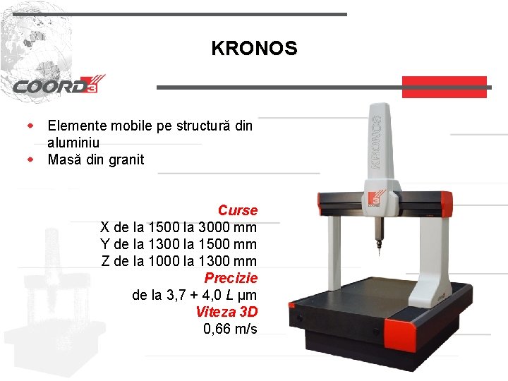 KRONOS w Elemente mobile pe structură din aluminiu w Masă din granit Curse X