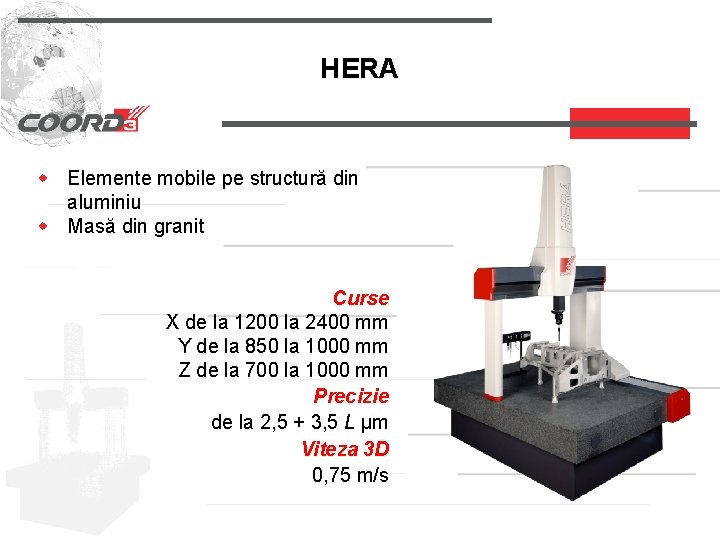 HERA w Elemente mobile pe structură din aluminiu w Masă din granit Curse X