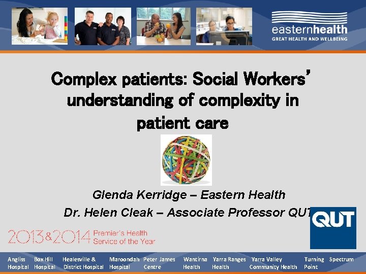 Complex patients: Social Workers’ understanding of complexity in patient care Glenda Kerridge – Eastern