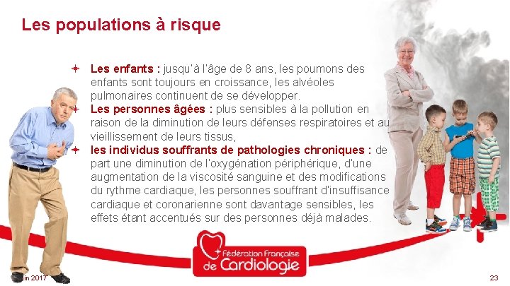 Les populations à risque Les enfants : jusqu’à l’âge de 8 ans, les poumons