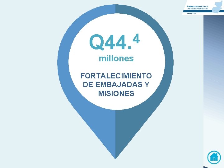 4 Q 44. millones FORTALECIMIENTO DE EMBAJADAS Y MISIONES 