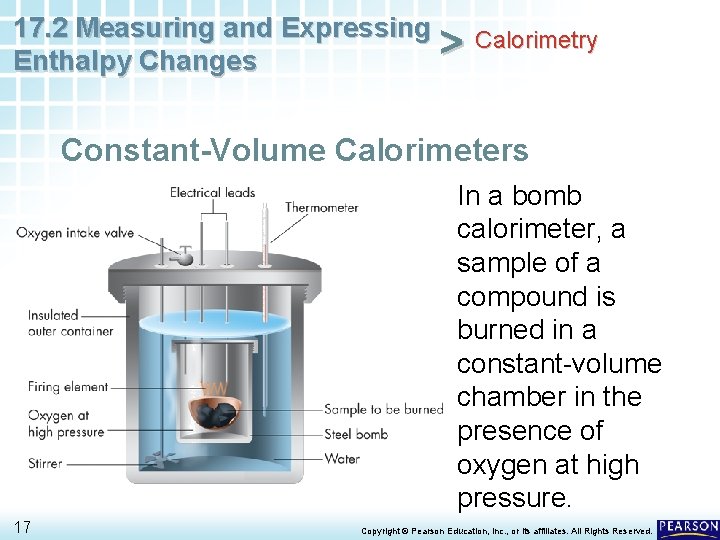 17. 2 Measuring and Expressing Calorimetry > Enthalpy Changes Constant-Volume Calorimeters In a bomb