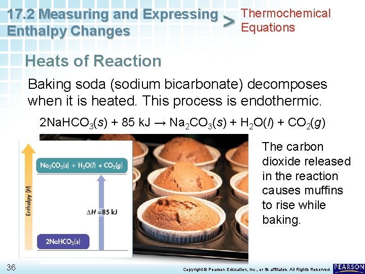 Thermochemical 17. 2 Measuring and Expressing > Equations Enthalpy Changes Heats of Reaction Baking