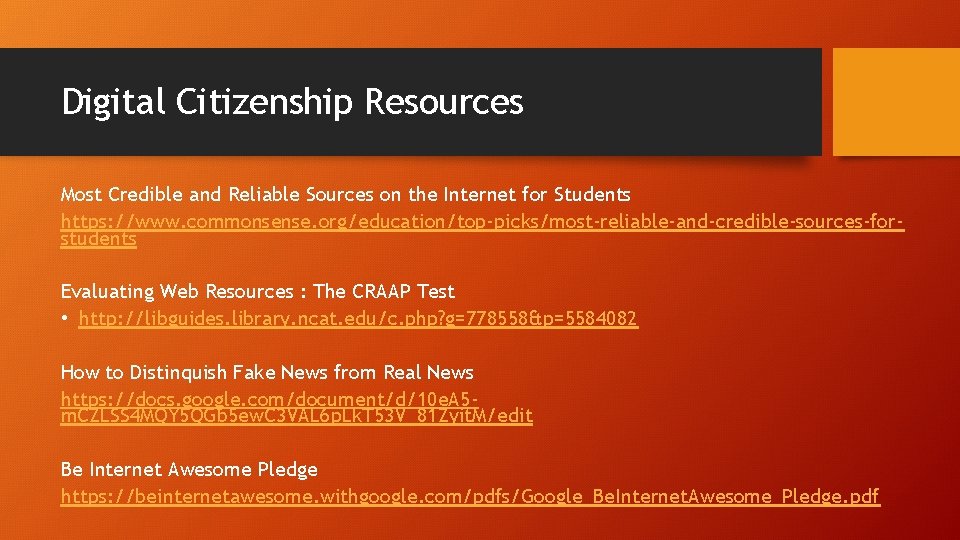 Digital Citizenship Resources Most Credible and Reliable Sources on the Internet for Students https: