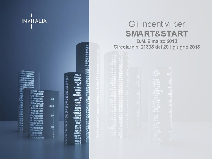 Gli incentivi per SMART&START Slide titolo D. M. 6 marzo 2013 Circolare n. 21303