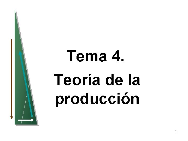 Tema 4. Teoría de la producción 1 