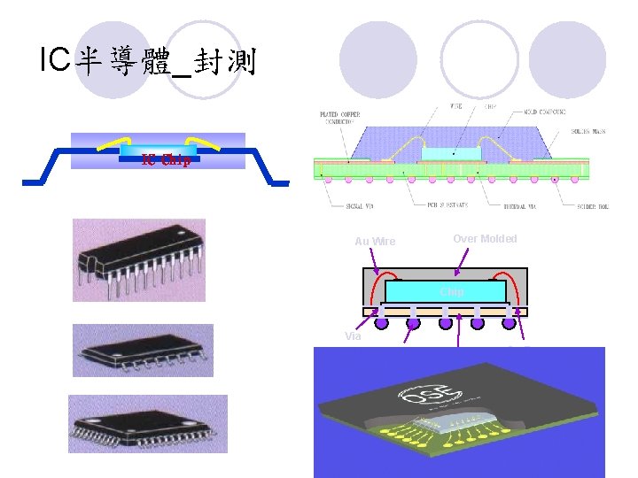 IC半導體_封測 IC Chip Au Wire Over Molded Chip Via Cu Traces Solder Ball Laminate