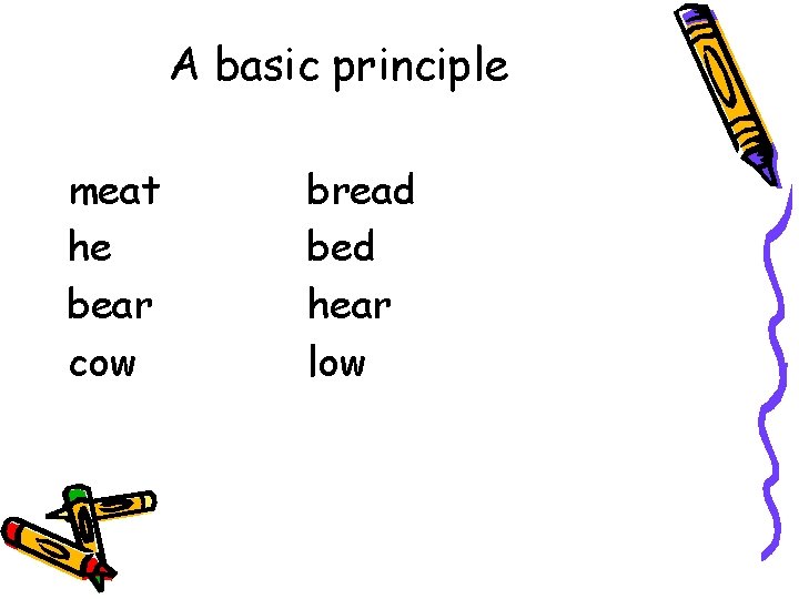 A basic principle meat he bear cow bread bed hear low A basic principle meat he bear cow bread bed hear low