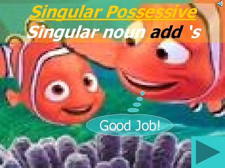 Singular Possessive Singular noun add ‘s Good Job! 