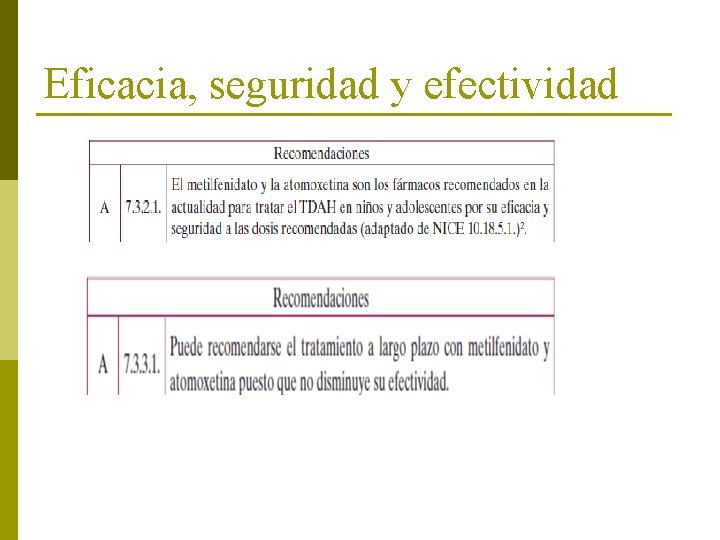 Eficacia, seguridad y efectividad 