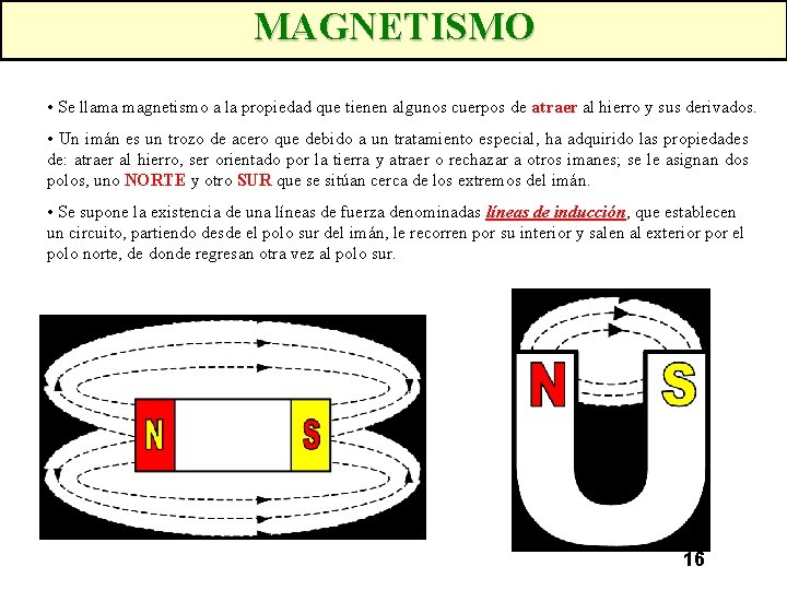 MAGNETISMO • Se llama magnetismo a la propiedad que tienen algunos cuerpos de atraer