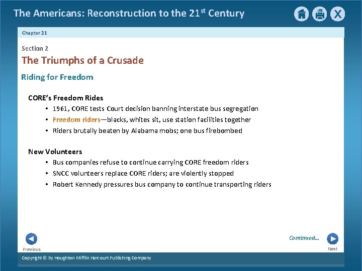 The Americans: Reconstruction to the 21 st Century Chapter 21 Section 2 The Triumphs