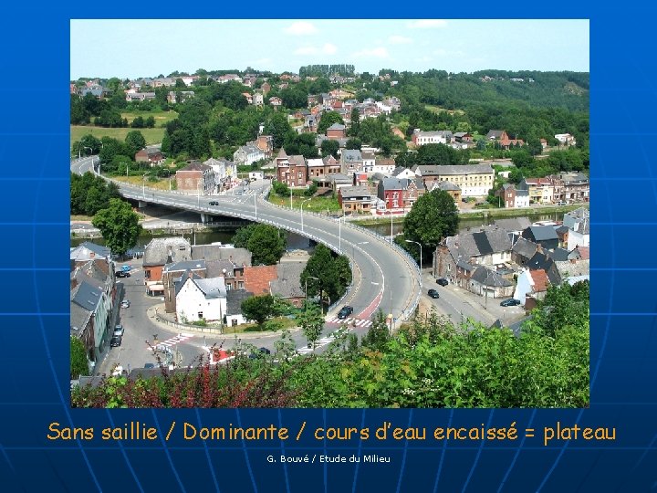 Sans saillie / Dominante / cours d’eau encaissé = plateau G. Bouvé / Etude
