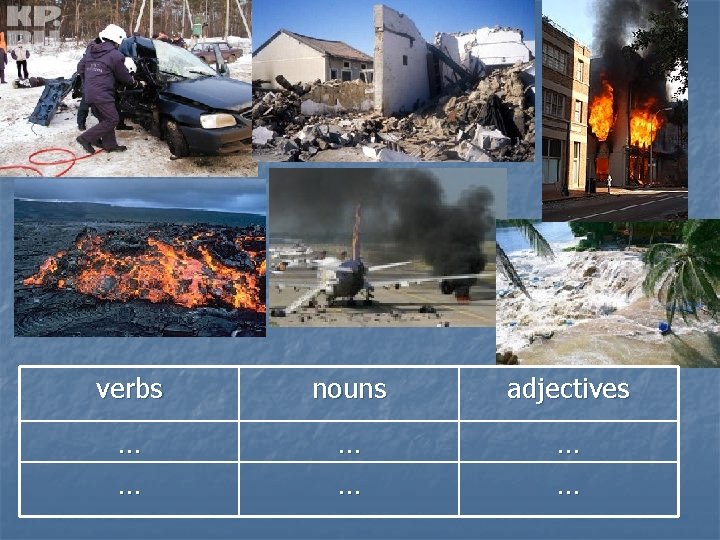 verbs nouns adjectives … … … 