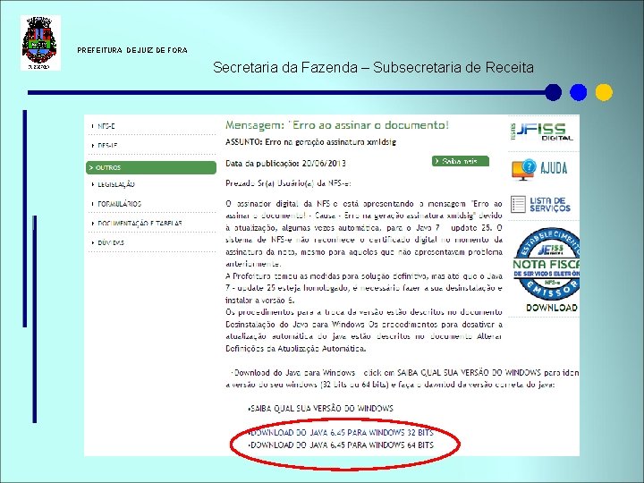  PREFEITURA DE JUIZ DE FORA Secretaria da Fazenda – Subsecretaria de Receita 