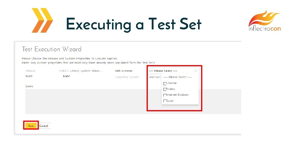 Executing a Test Set 