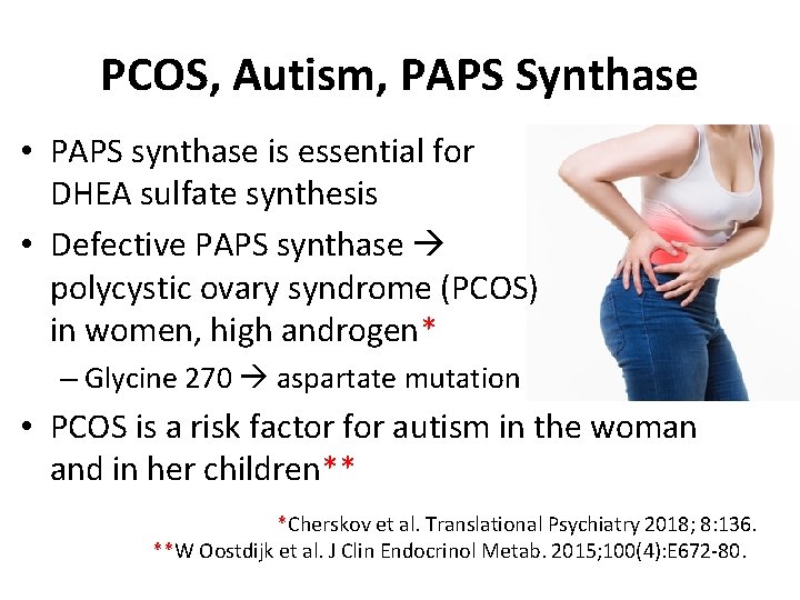PCOS, Autism, PAPS Synthase • PAPS synthase is essential for DHEA sulfate synthesis •