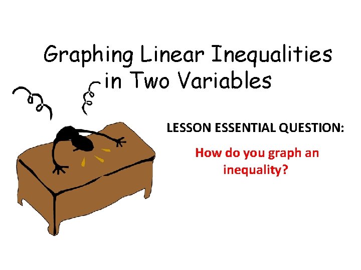 Graphing Linear Inequalities in Two Variables LESSON ESSENTIAL QUESTION: How do you graph an