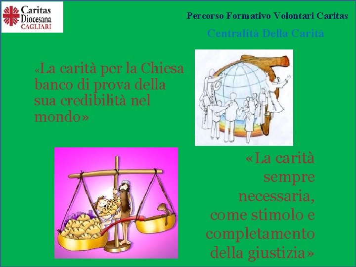 Percorso Formativo Volontari Caritas Centralità Della Carità «La carità per la Chiesa banco di