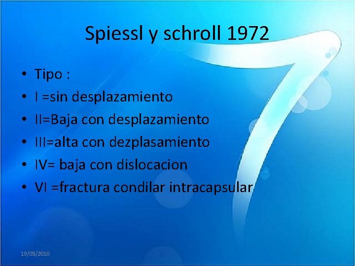 Spiessl y schroll 1972 • • • Tipo : I =sin desplazamiento II=Baja con