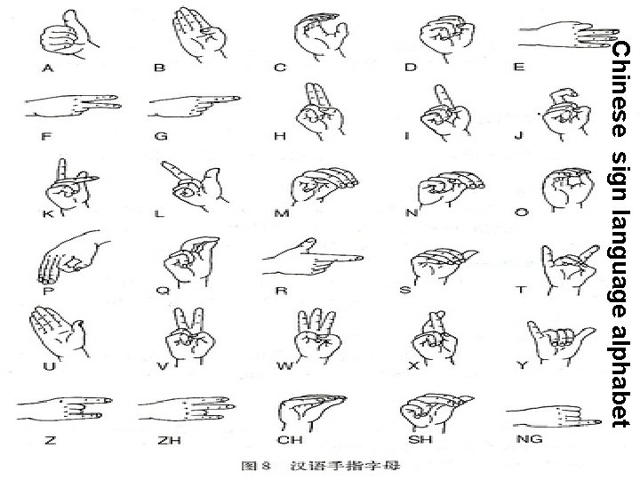 Chinese sign language alphabet 