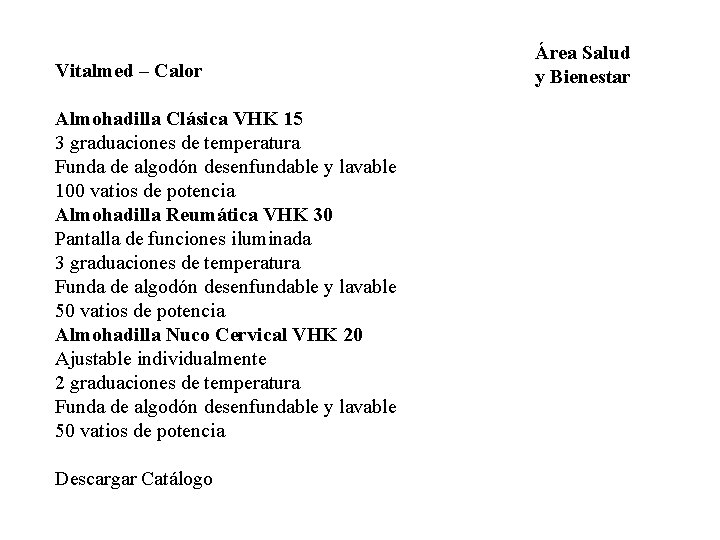 Vitalmed – Calor Almohadilla Clásica VHK 15 3 graduaciones de temperatura Funda de algodón