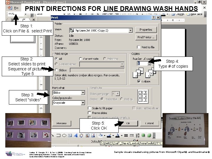 PRINT DIRECTIONS FOR LINE DRAWING WASH HANDS Step 1: Click on File & select