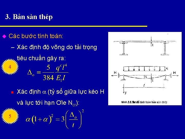 3. Bản sàn thép u Các bước tính toán: – Xác định độ võng