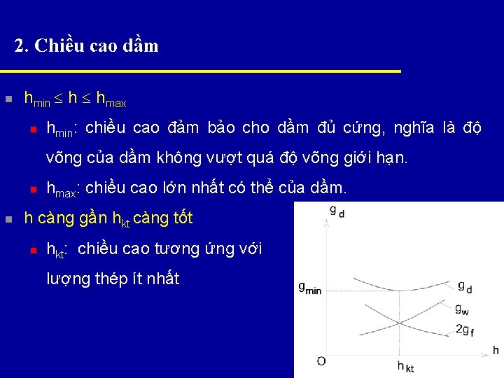 2. Chiều cao dầm n hmin h hmax n hmin: chiều cao đảm bảo