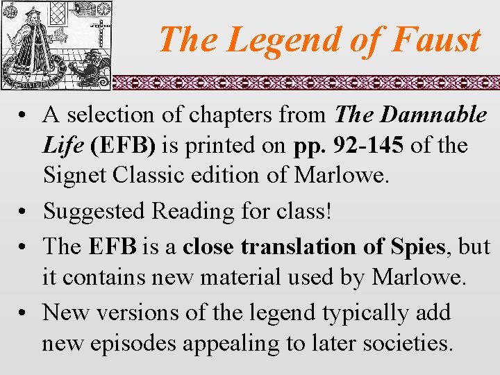 The Legend of Faust • A selection of chapters from The Damnable Life (EFB)
