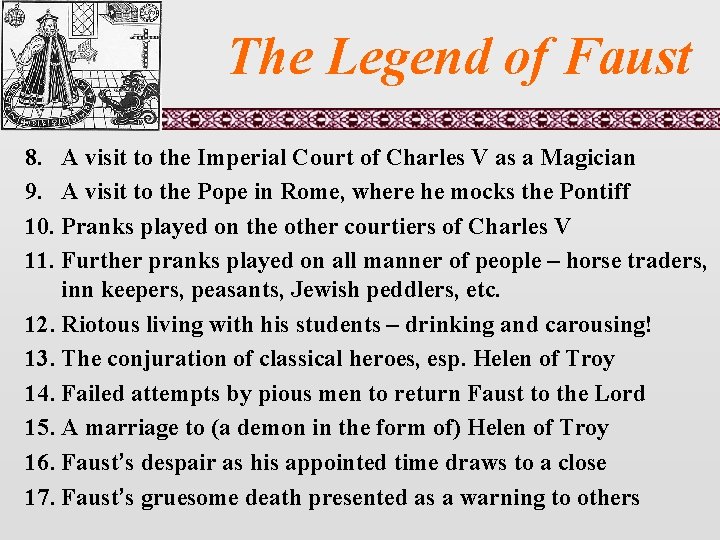 The Legend of Faust 8. A visit to the Imperial Court of Charles V