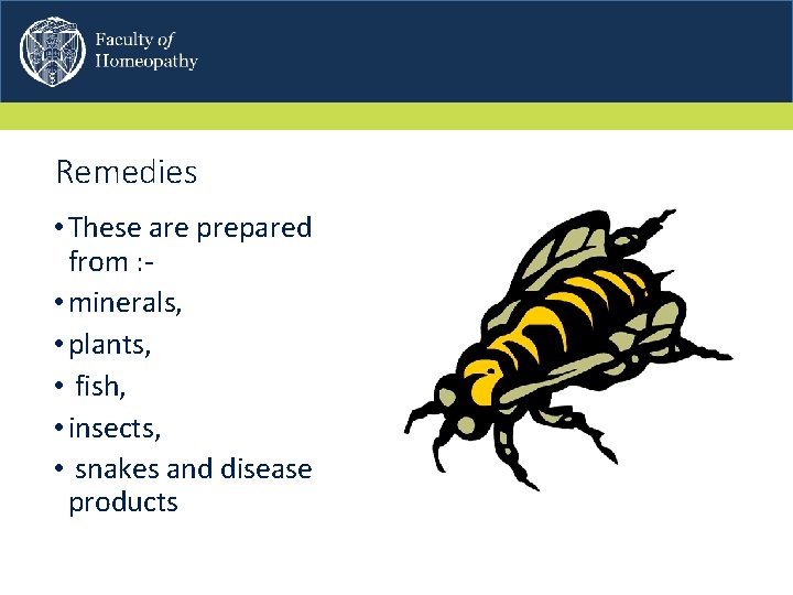 Remedies • These are prepared from : • minerals, • plants, • fish, • Remedies • These are prepared from : • minerals, • plants, • fish, •