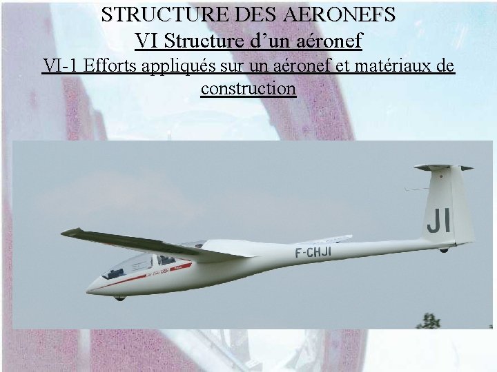 STRUCTURE DES AERONEFS VI Structure d’un aéronef VI-1 Efforts appliqués sur un aéronef et